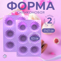 Форма для выпечки силиконовая 6 ячеек НАБОР 2 шт - фото - 4
